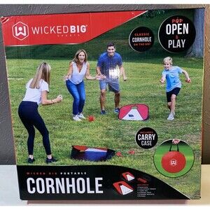 Wicked Big Sports Portable Cornhole Set 3'x2' Brand New Pop & Play Outdoor Game